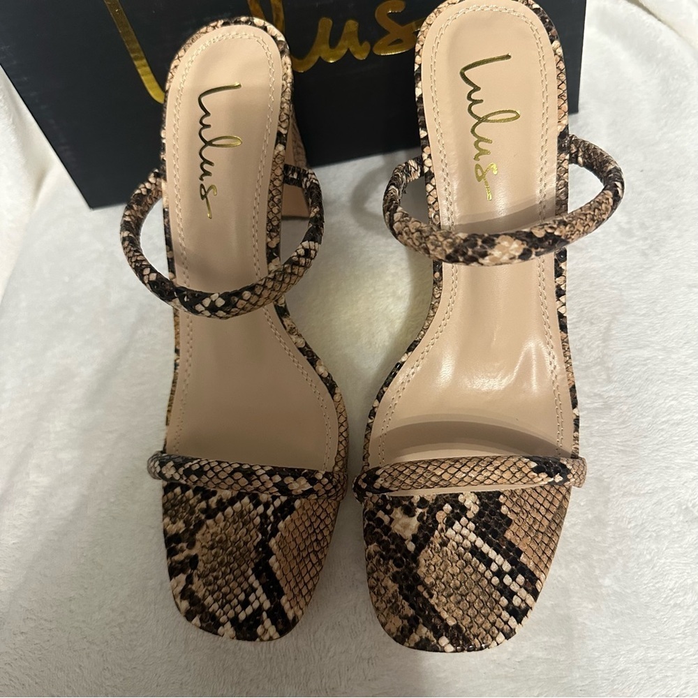 Lulu's Snakeskin Patterned Heels NIB “Xenya” Size 9 - Picture 4 of 5